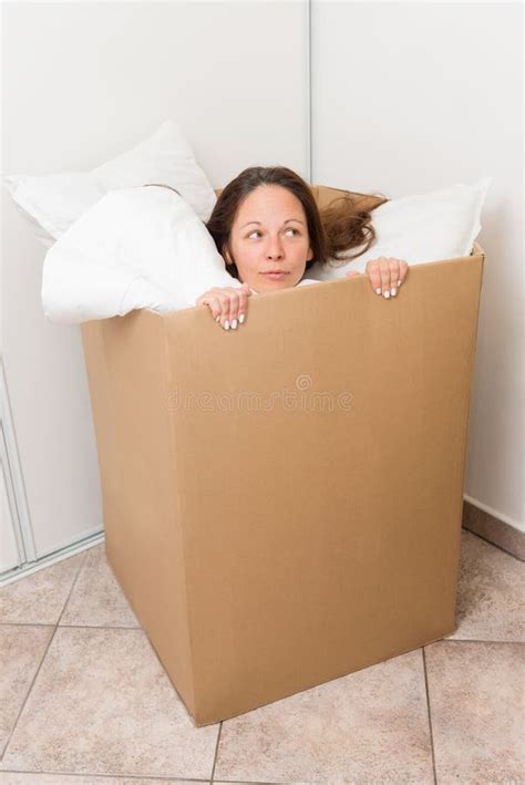 woman in a box